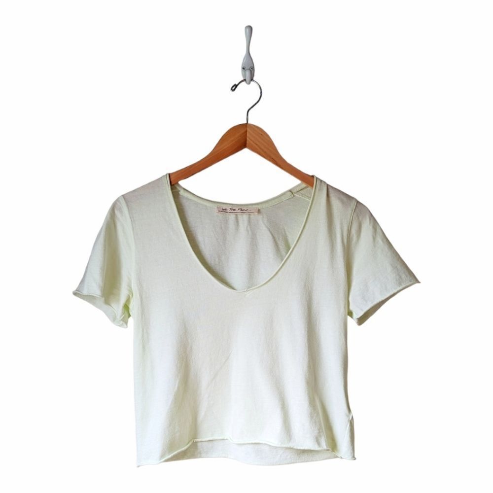 Free‎ People Neon Yellow Crop Top sz XS - Picture 2 of 5